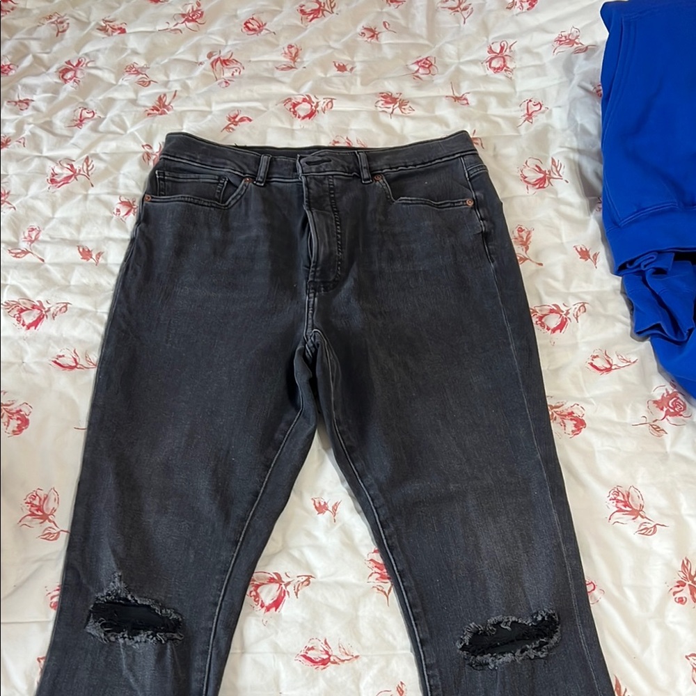 Express skinny Womens Black Distressed Jeans